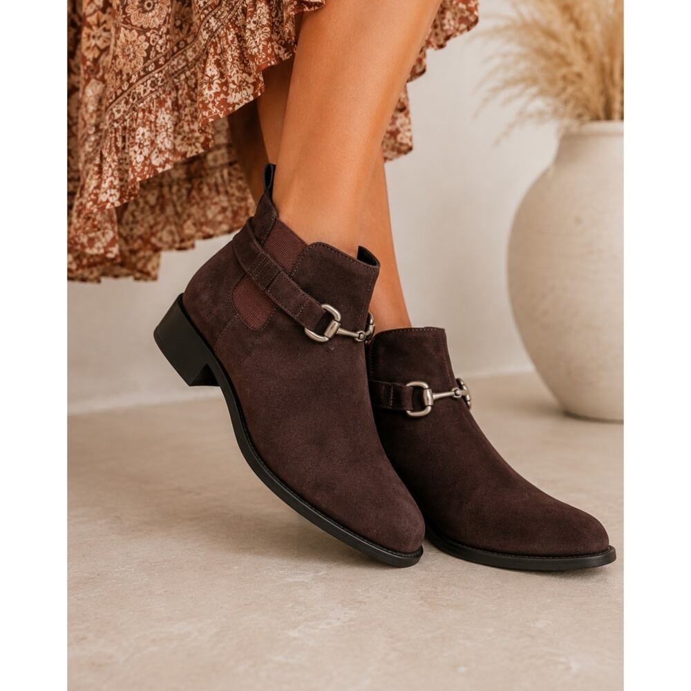 Ariat Brown Suede Leather Ankle Boots Womens 6 Fall Booties Western Boho Comfort